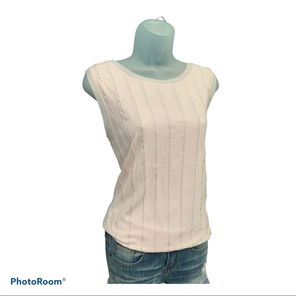 Banana Ruffled Blush Pink Sleeveless Cotton Top